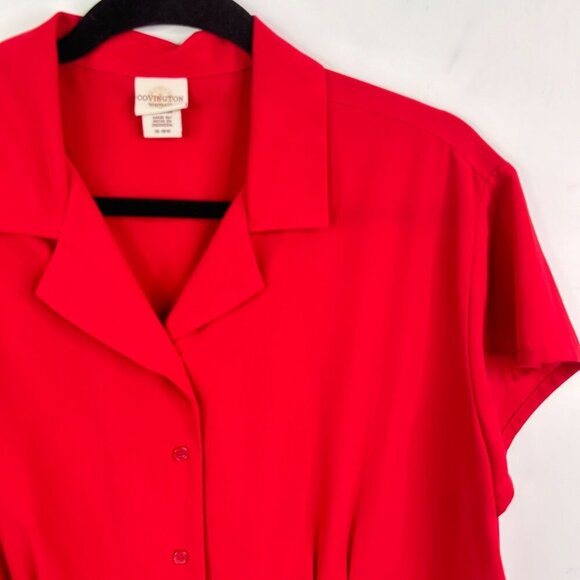 Covington Woman‎ red blutton down blouse size 16W- 18w - Picture 3 of 7